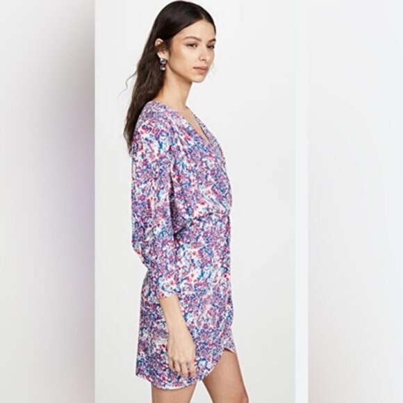 IRO Firenze Printed Dress In Mixed Blue NWT size 36 US-4 - Picture 6 of 6